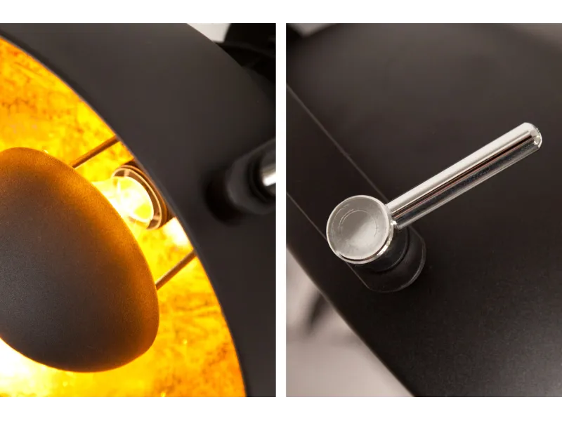 Applique murale en acier inoxydable coloris noir et or