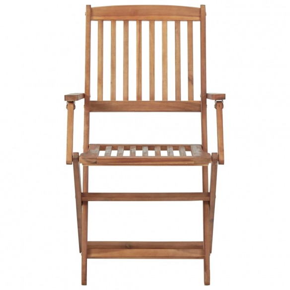 Chaises pliables de jardin 4 pcs avec coussins Bois d'acacia