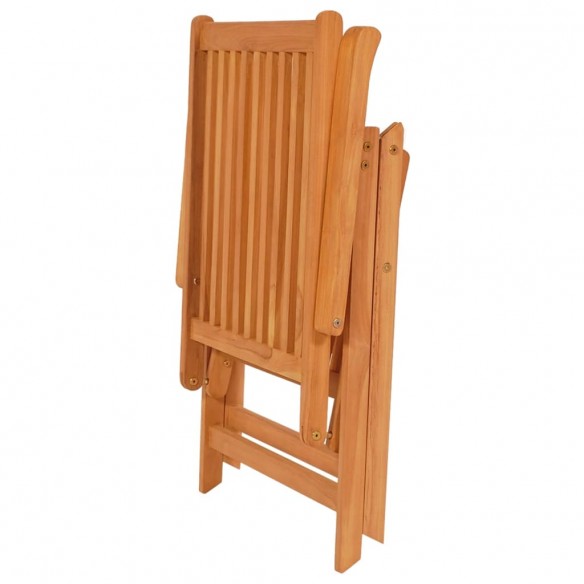 Chaises inclinables de jardin 8 pcs Bois de teck solide