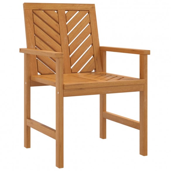 Chaises à dîner de jardin 2 pcs bois massif d'acacia