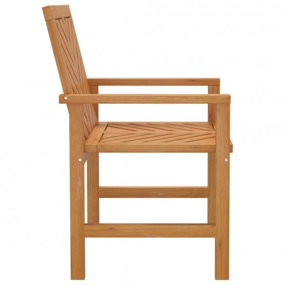 Chaises à dîner de jardin 2 pcs bois massif d'acacia