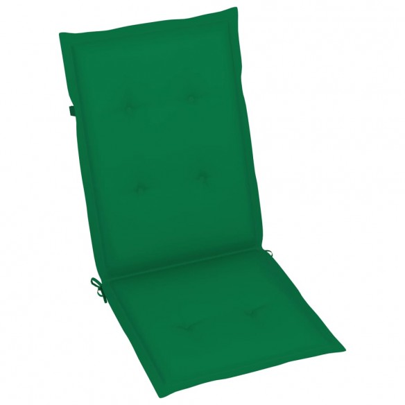 Chaises de jardin 6 pcs avec coussins vert Bois de teck