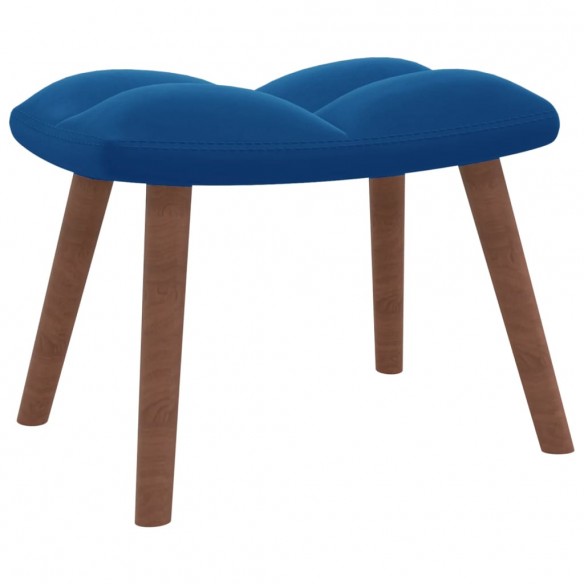 Chaise de relaxation avec repose-pied Bleu Velours