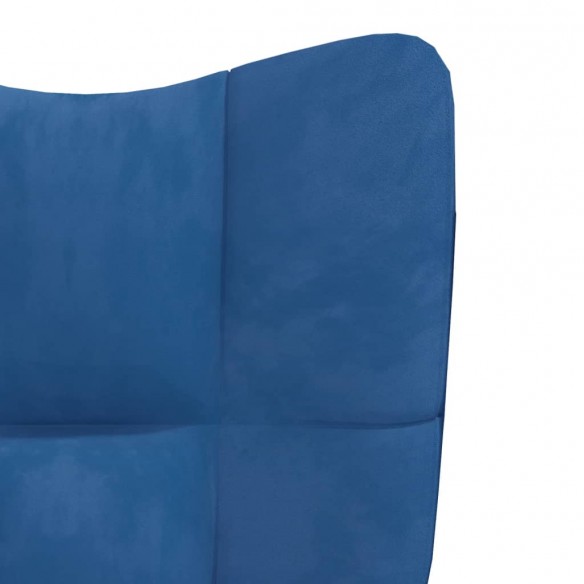 Chaise de relaxation avec repose-pied Bleu Velours