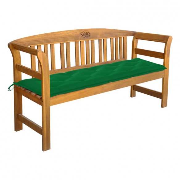 Banc de jardin avec coussin 157 cm Bois d'acacia massif