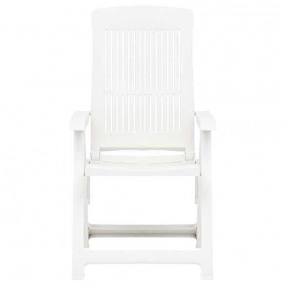 Chaises inclinables de jardin 2 pcs Plastique Blanc