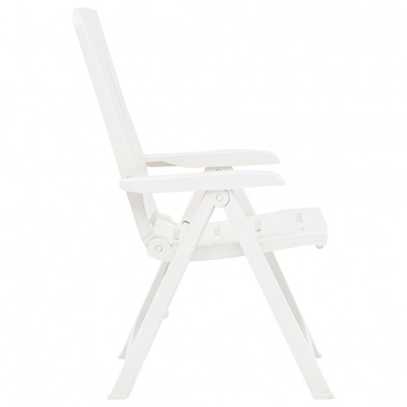 Chaises inclinables de jardin 2 pcs Plastique Blanc