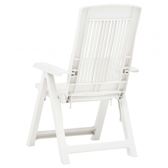 Chaises inclinables de jardin 2 pcs Plastique Blanc