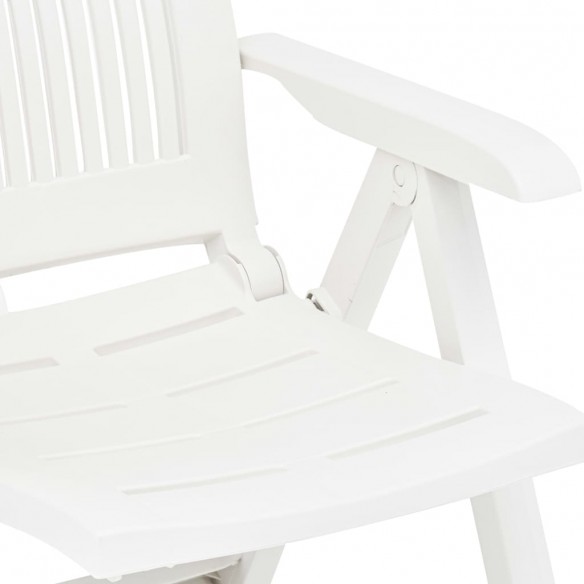 Chaises inclinables de jardin 2 pcs Plastique Blanc