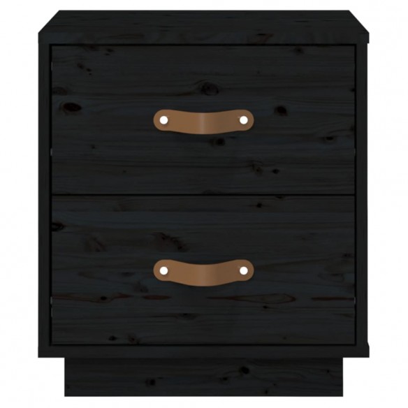 Table de chevet Noir 40x34x45 cm Bois de pin massif