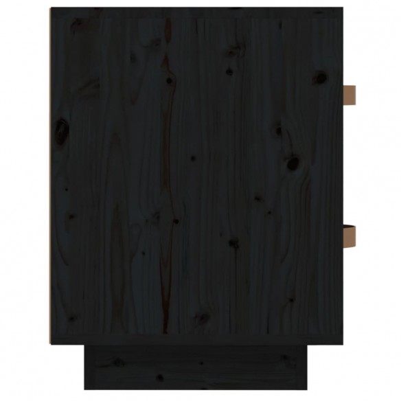 Table de chevet Noir 40x34x45 cm Bois de pin massif