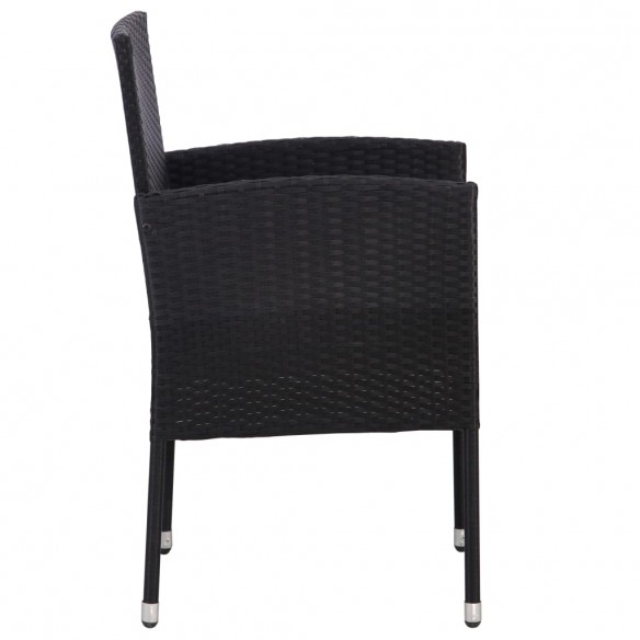 Chaises de jardin 4 pcs Résine tressée Noir