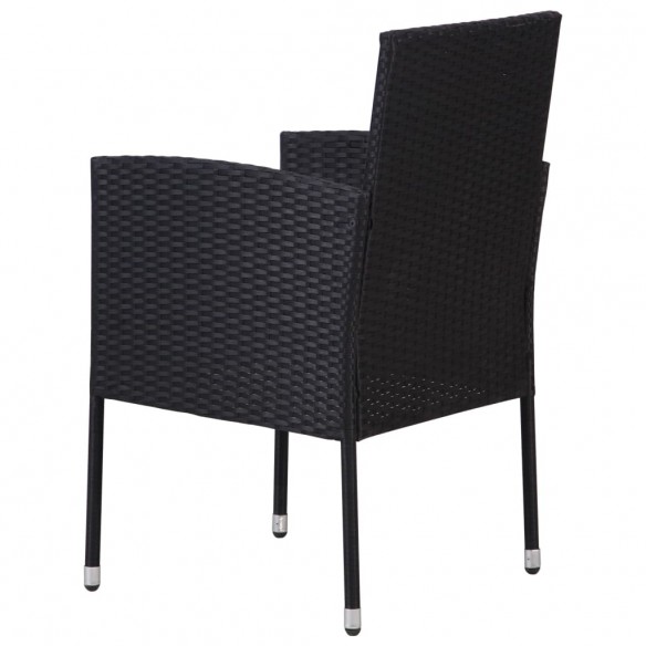 Chaises de jardin 4 pcs Résine tressée Noir