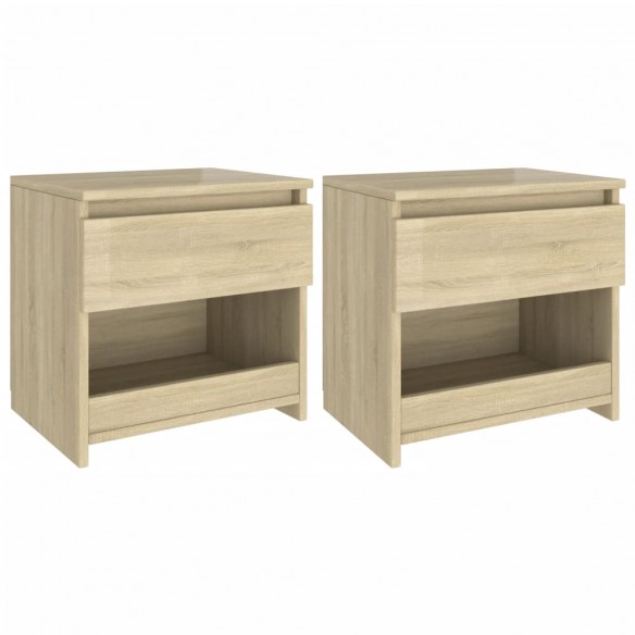 Tables de chevet 2 pcs Chêne sonoma 40x30x39 cm Aggloméré