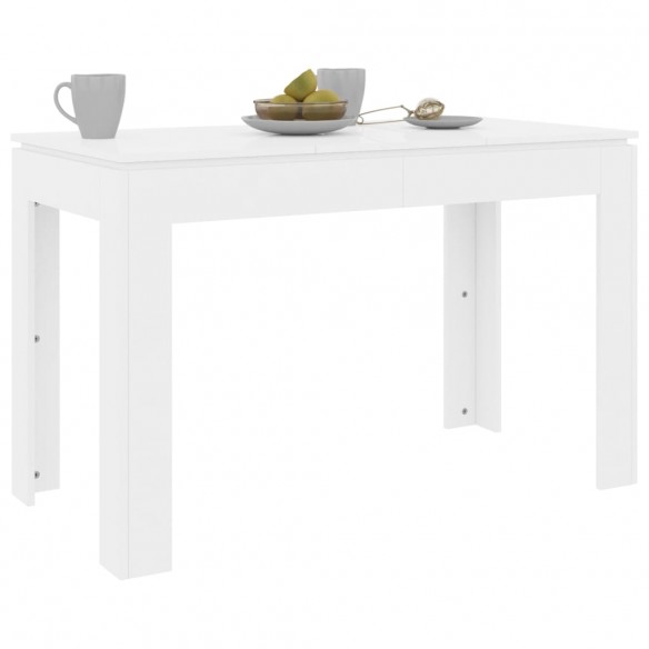 Table de salle à manger Blanc brillant 120x60x76 cm Aggloméré