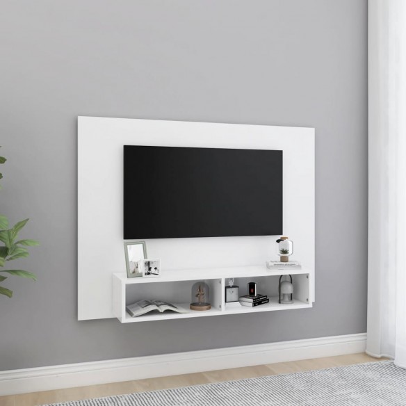 Meuble TV mural Blanc 120x23,5x90 cm Aggloméré