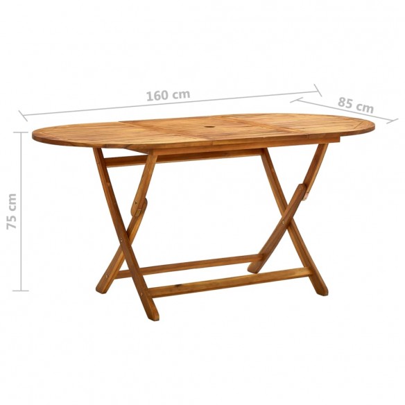 Table de jardin pliable 160x85x75 cm Bois d'acacia massif