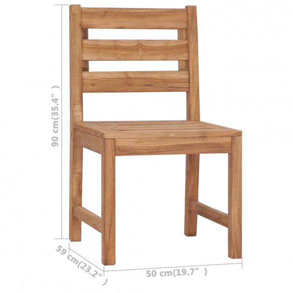 Chaises de jardin 2 pcs Bois de teck solide