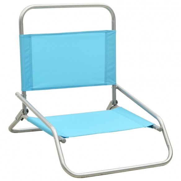 Chaises de plage pliables 2 pcs Turquoise Tissu