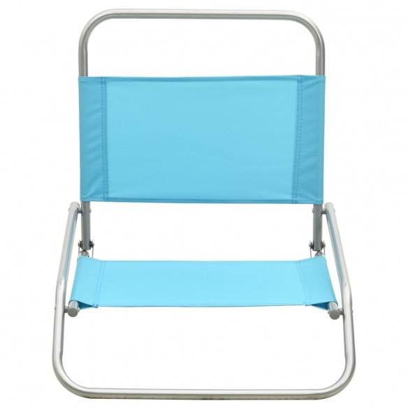 Chaises de plage pliables 2 pcs Turquoise Tissu