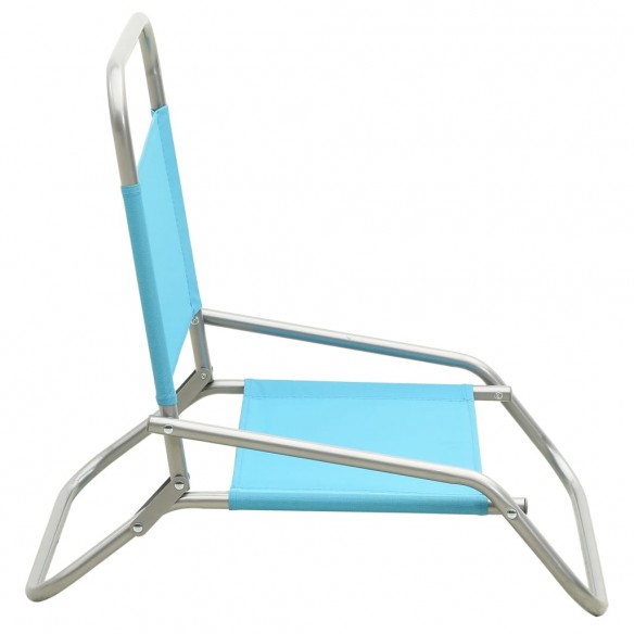 Chaises de plage pliables 2 pcs Turquoise Tissu