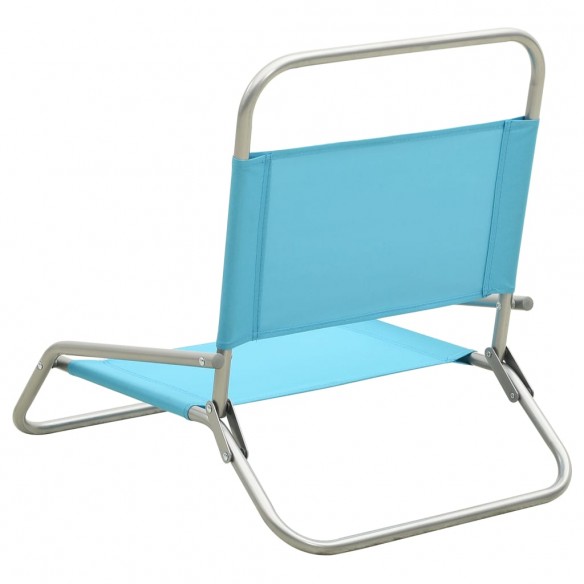 Chaises de plage pliables 2 pcs Turquoise Tissu