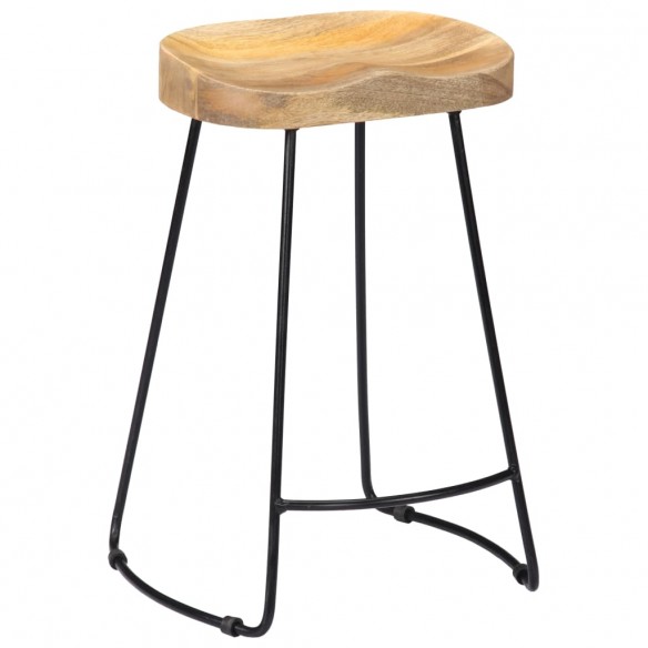 Tabourets de bar Gavin lot de 2 bois de manguier massif