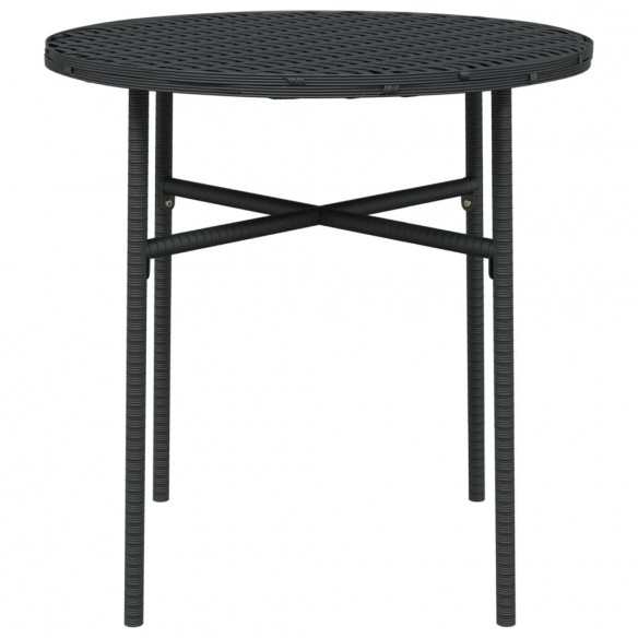 Table à thé Noir 45 cm Résine tressée