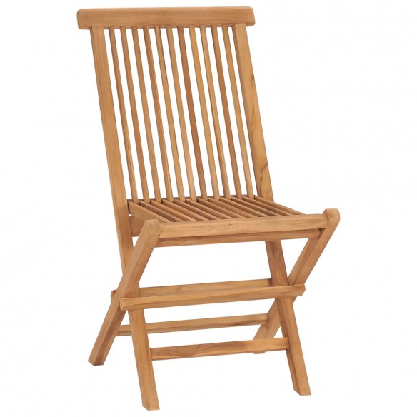 Chaises pliables de jardin 2 pcs Bois de teck solide