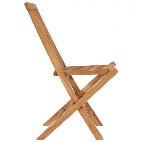 Chaises pliables de jardin 2 pcs Bois de teck solide