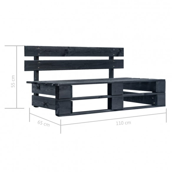 Banc palette de jardin Bois Noir