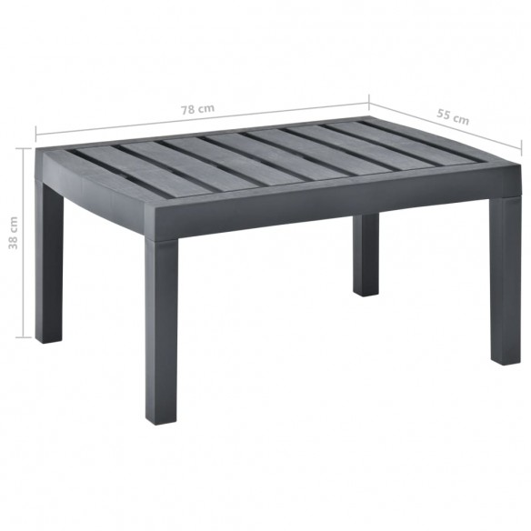 Table de jardin Anthracite 78x55x38 cm Plastique