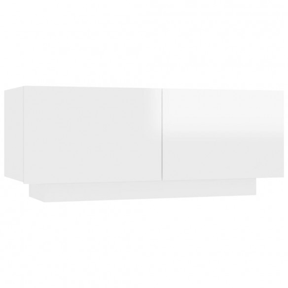 Meuble TV Blanc brillant 100x35x40 cm Aggloméré