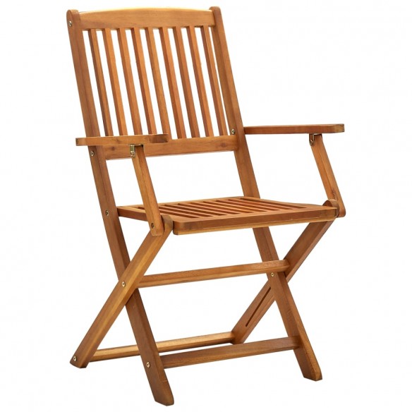 Chaises pliables d'extérieur 2 pcs Bois d'acacia solide