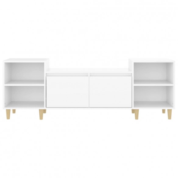 Meuble TV Blanc brillant 160x35x55 cm Bois d'ingénierie