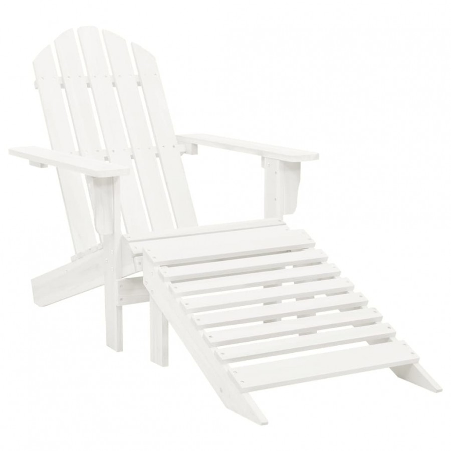 Chaise de jardin avec pouf Bois Blanc