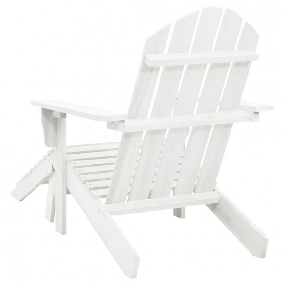 Chaise de jardin avec pouf Bois Blanc