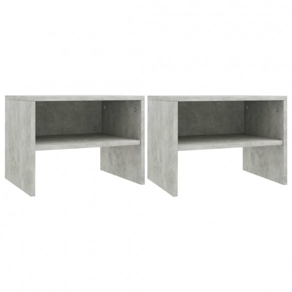 2 pcs Tables de chevet Gris béton 40 x 30 x 30 cm Aggloméré