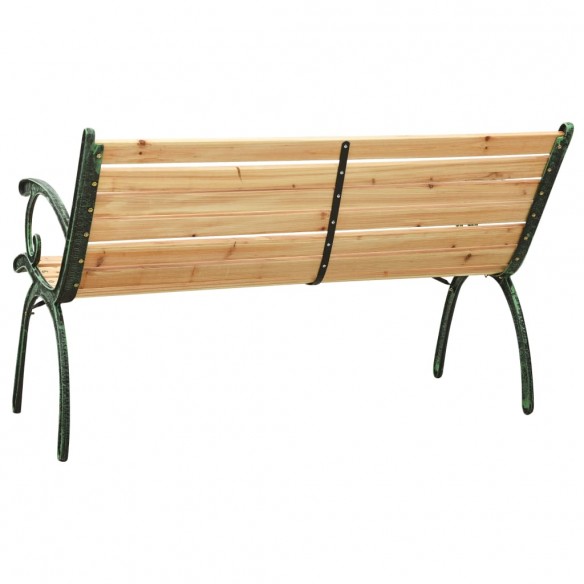 Banc de jardin 123 cm Fonte et bois de sapin massif