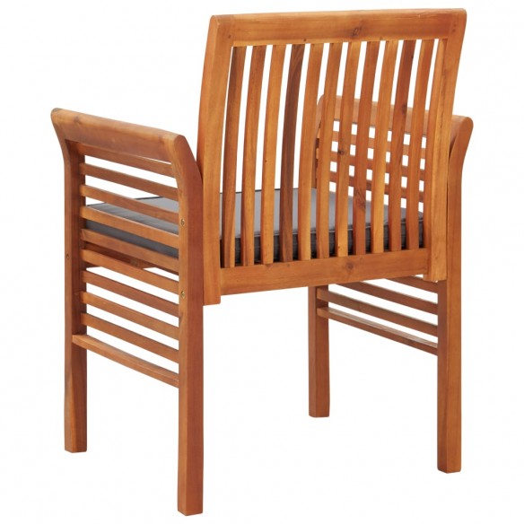 Chaises à dîner de jardin et coussins 4pcs Bois d'acacia massif