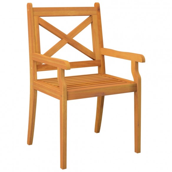 Chaises à dîner d'extérieur 3 pcs Bois d'acacia massif