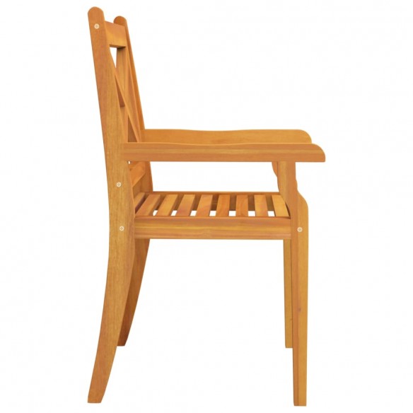 Chaises à dîner d'extérieur 3 pcs Bois d'acacia massif