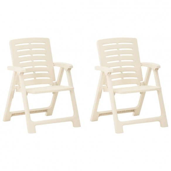 Chaises de jardin 2 pcs Plastique Blanc