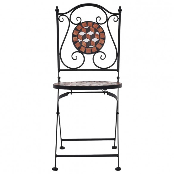 Chaises de bistrot mosaïque 2 pcs Marron Céramique