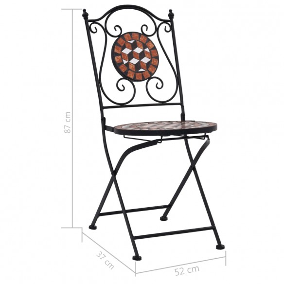 Chaises de bistrot mosaïque 2 pcs Marron Céramique