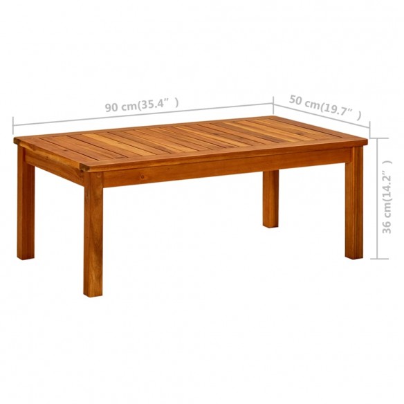 Table basse de jardin 90x50x36 cm Bois solide d'acacia