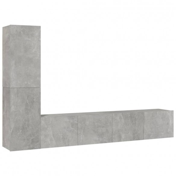 Ensemble de meubles TV 4 pcs Gris béton Bois d'ingénierie