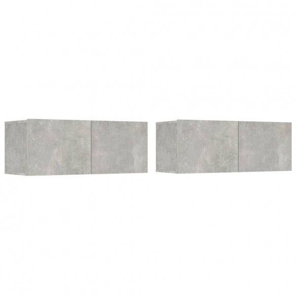 Ensemble de meubles TV 4 pcs Gris béton Bois d'ingénierie