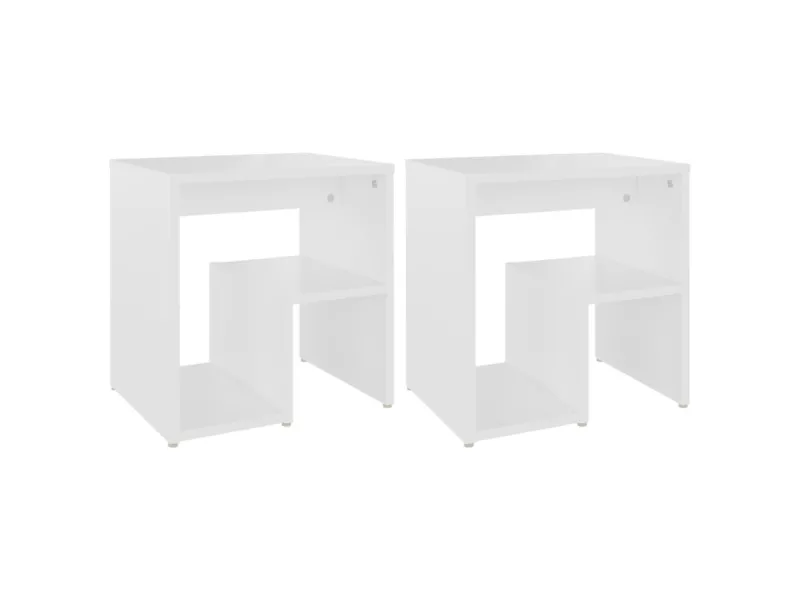 Tables de chevet 2 pcs Blanc 40x30x40 cm Aggloméré