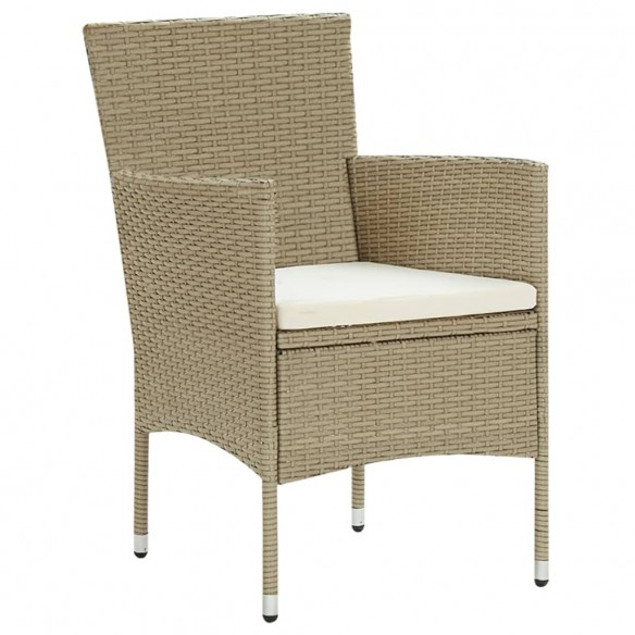 Chaises de salle à manger de jardin 4 pcs Résine tressée Beige